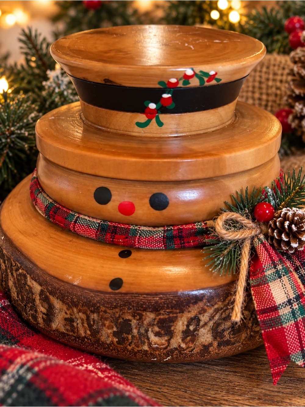 Wooden Snowman live edge Decor
Scarf not included